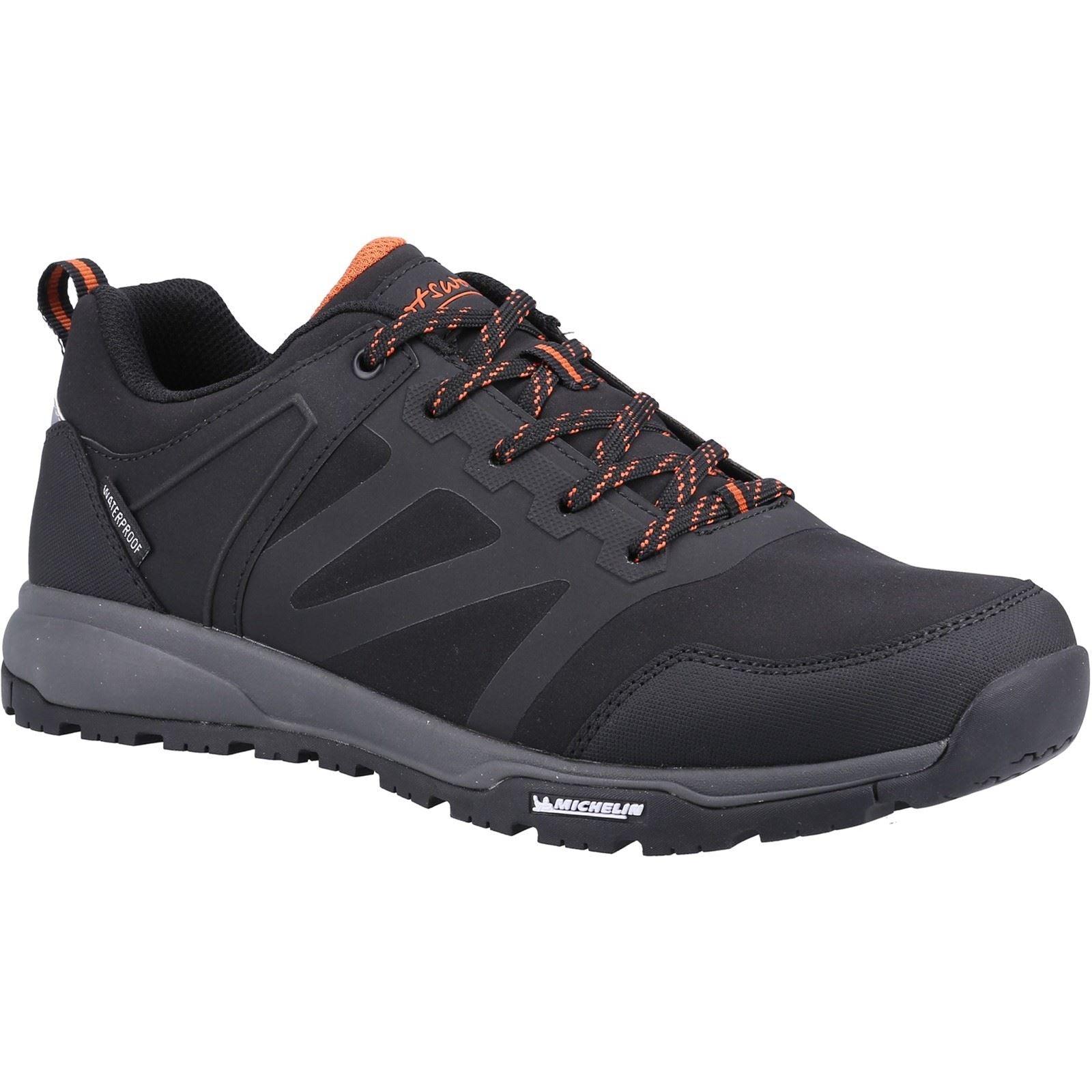 Cotswold Kingham Low Recycled Plastic+Synthetic Pu Men's Black Hiking Boots