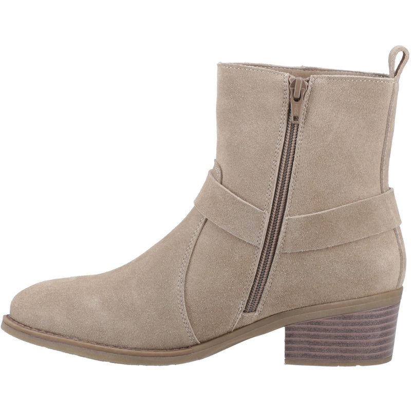 Hush Puppies Iria Suede Women's Taupe Heeled Ankle Boots