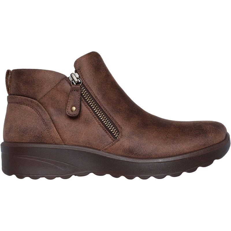 Skechers Lovely Vibe Fall In Bloom Textile Women's Chocolate Winter Ankle Boots