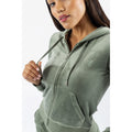 Juicy Couture Robertson Classic Jacket Synthetic Women's Green Hooded Sweatshirt