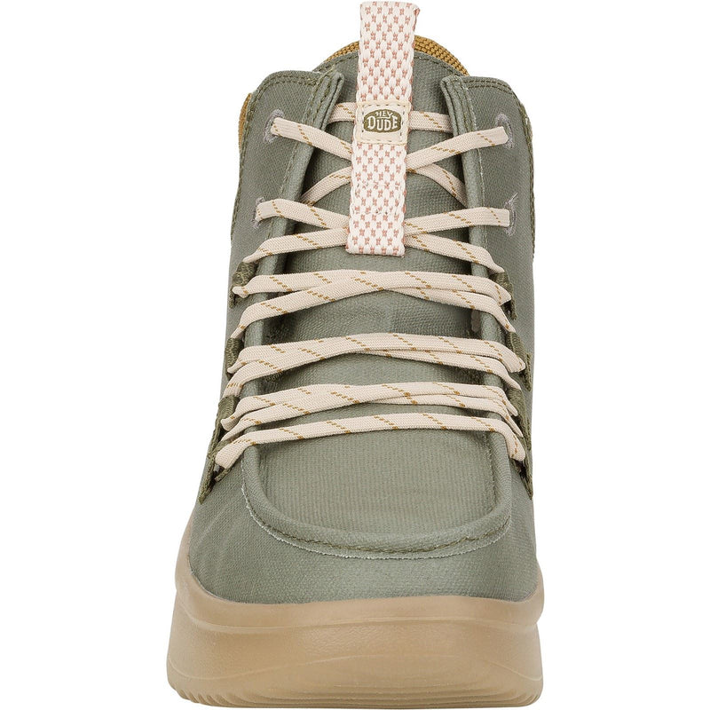 HEYDUDE Wendy Peak Apres PU Coated Canvas Women's Olive Boots
