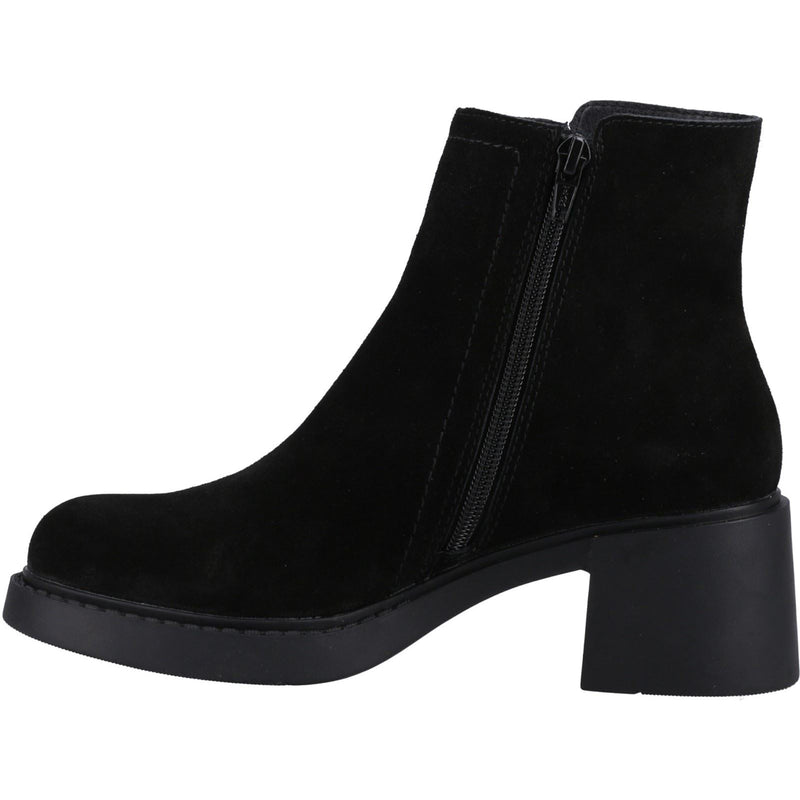 Hush Puppies Adele Suede Women's Black Heeled Ankle Boots