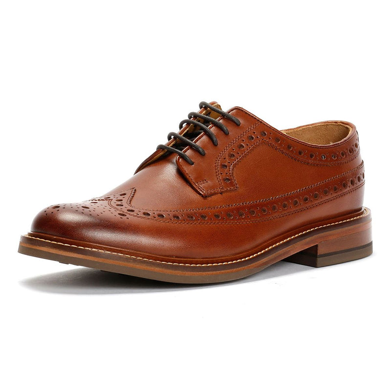 Chapman & Moore Longwing Brogue Country Leather Men's Berry Shoes