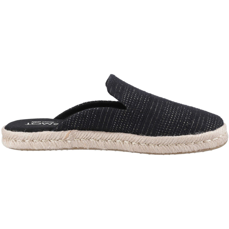 TOMS Santiago Mule Textile Women's Black Metallic Slippers