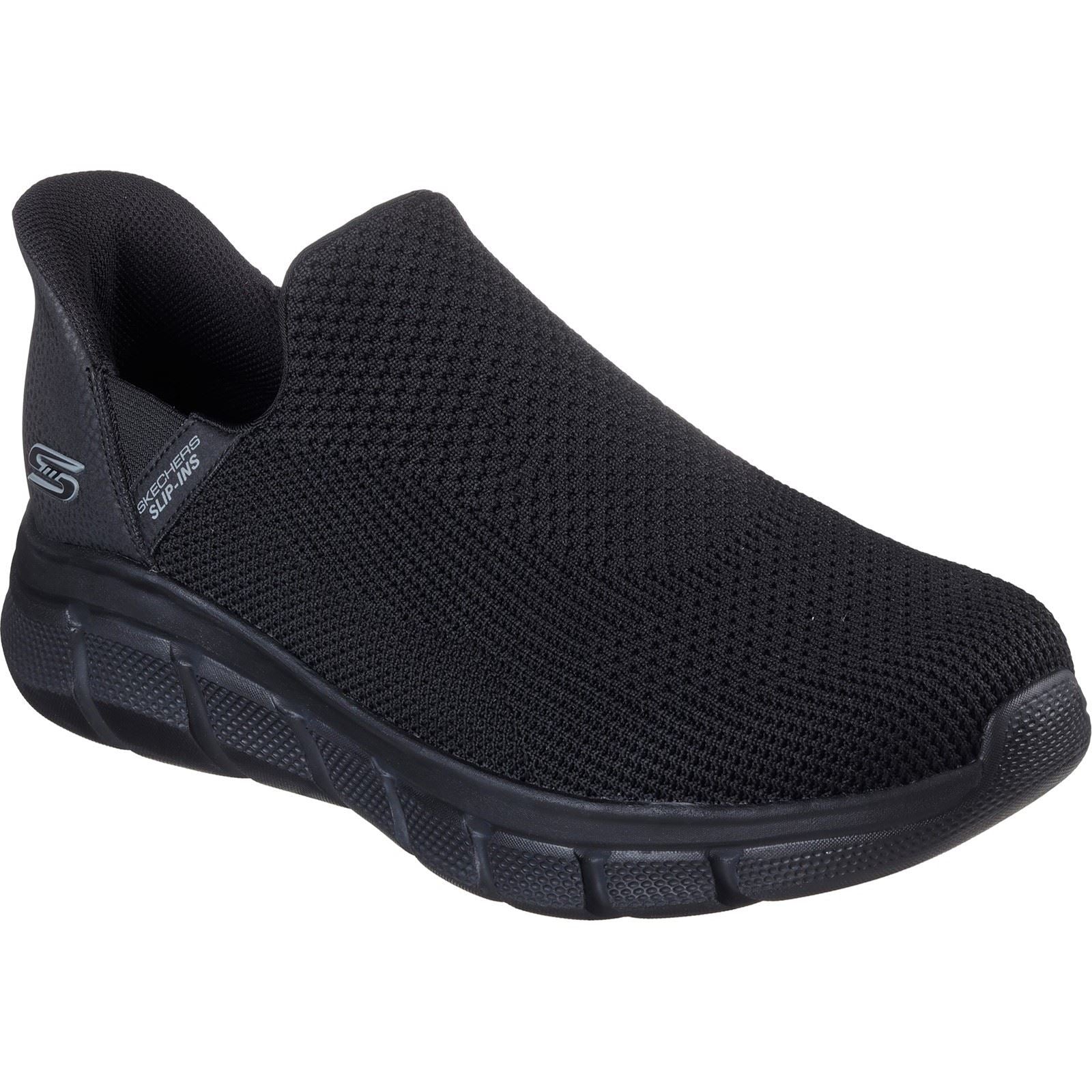 Skechers BOBS Sport B Flex Resilient Textile Men's Black Trainers