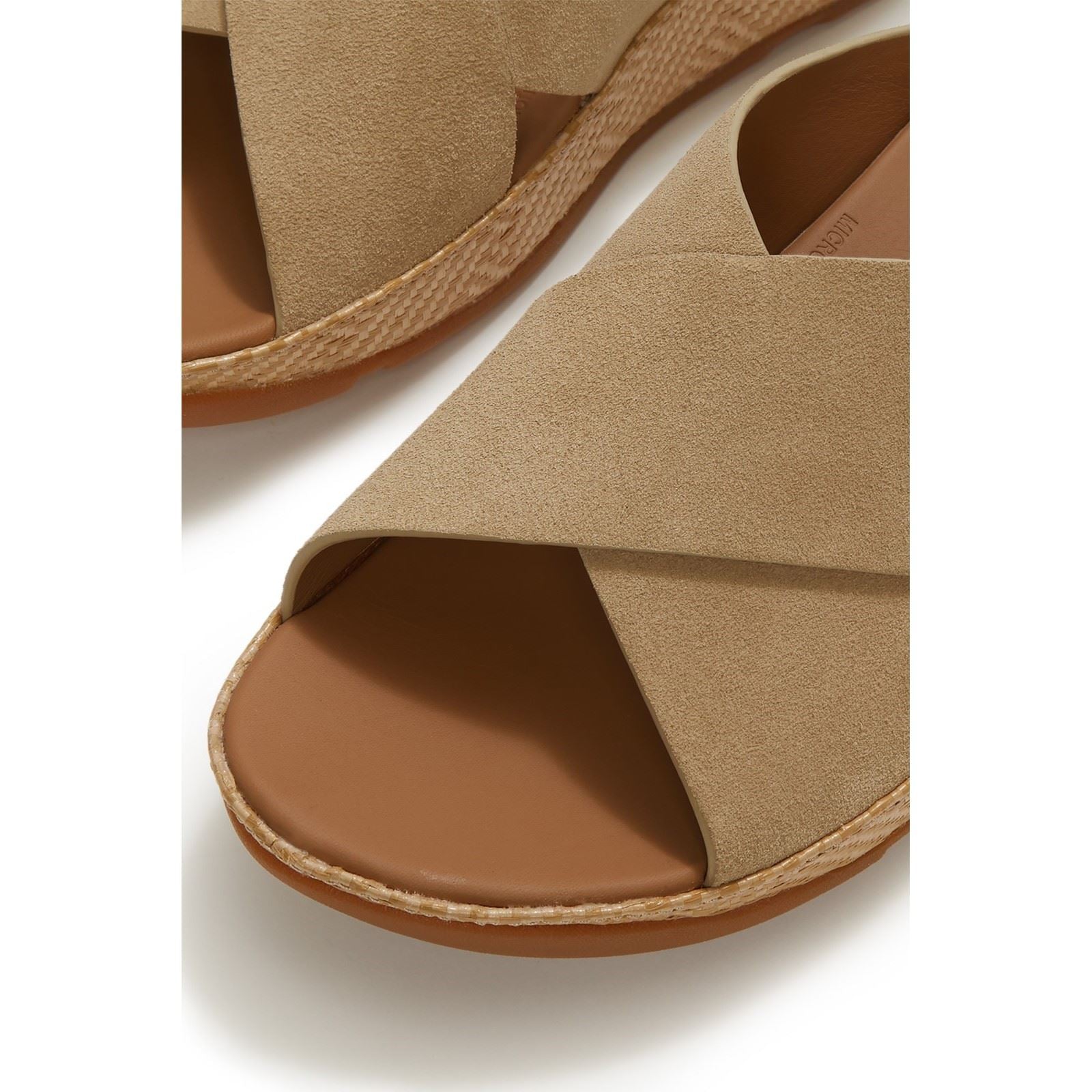 Fitflop Lulu Lux Graphic-Weave Suede Women's Cappuccino Sandals