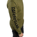 Caterpillar Trademark Banner Long Sleeve Cotton Men's Green T-Shirt