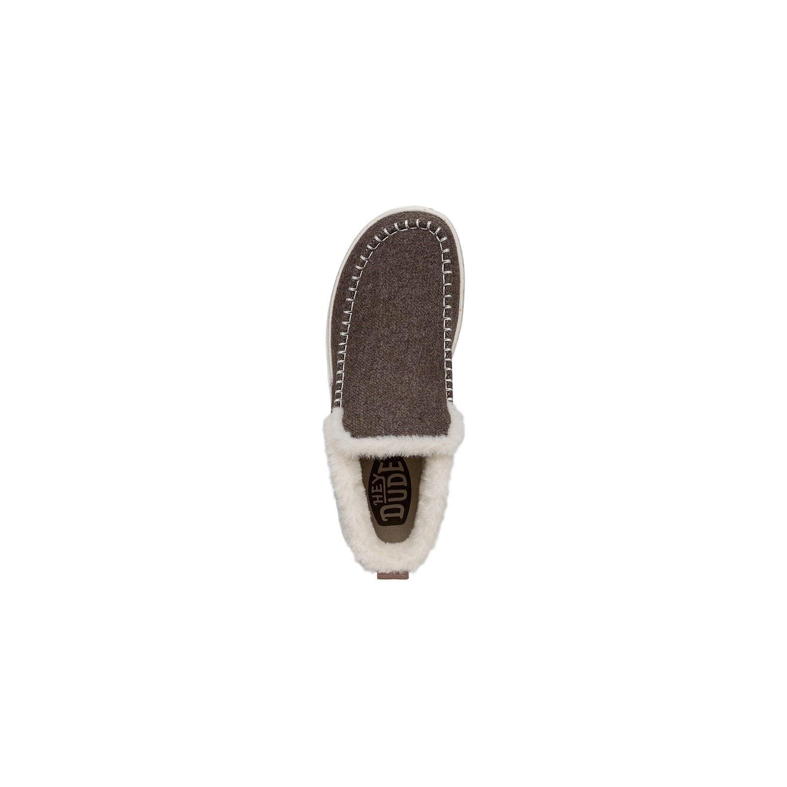 HEYDUDE Denny Wool Faux Shearling Synthetic Women's Walnut Boots