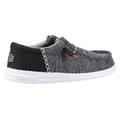 HEYDUDE Wally Funk Open Mesh Synthetic/Spandex/Cotton Men's Black/White Boat Shoes