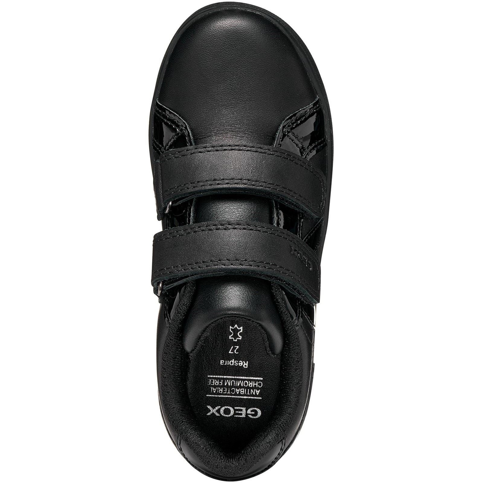 Geox J Eclyper Leather Girl's Black Trainers