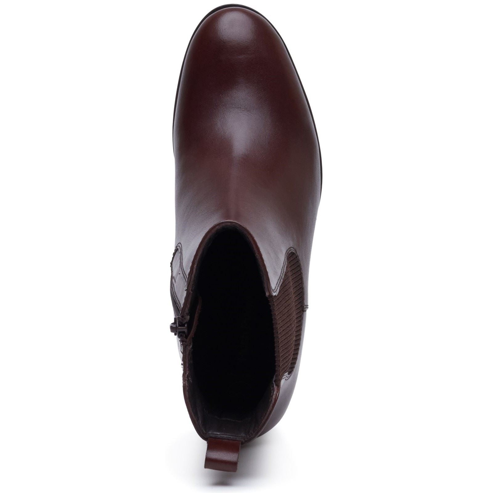 Hush Puppies Camellia Heeled Leather Women's BROWN Heeled Ankle Boots