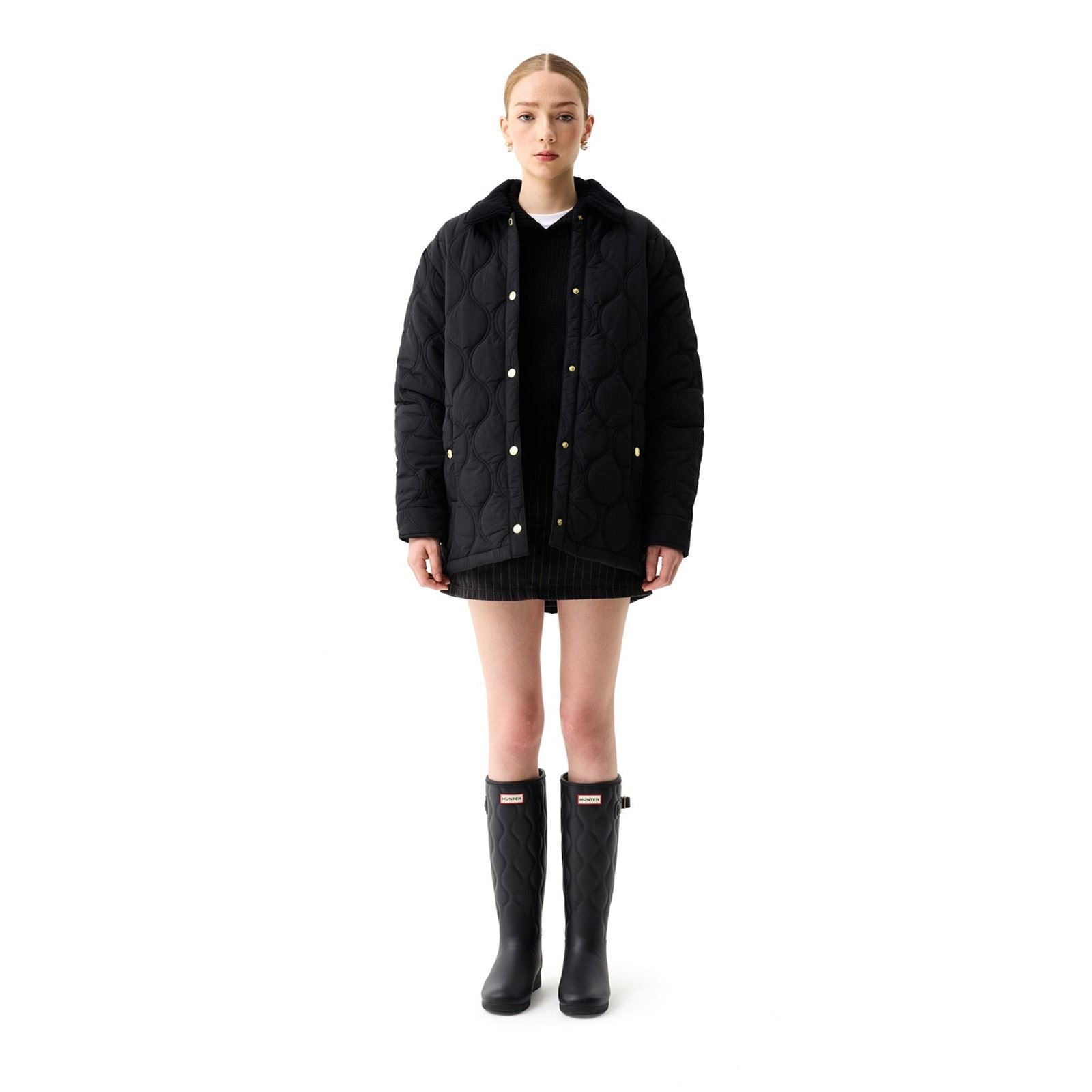 Hunter Witton Quilted Shacket Women's Black Quilted Jackets