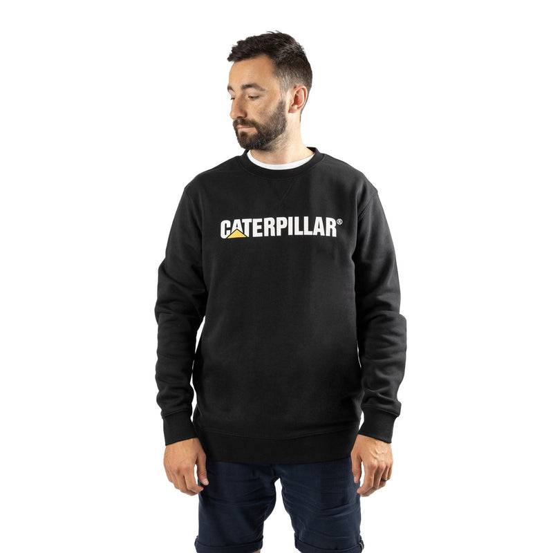 Caterpillar Midweight Crewneck Cotton Men's Black Sweatshirt