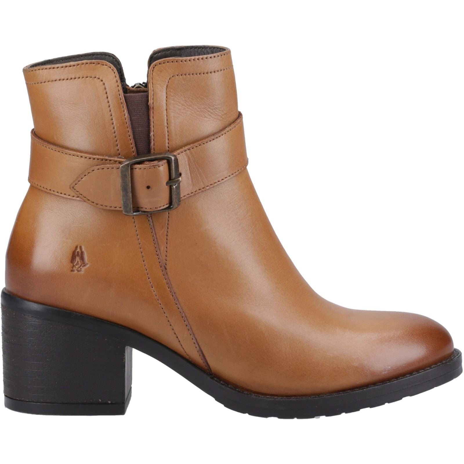 Hush Puppies Hensley Leather Women's Tan Heeled Ankle Boots
