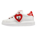 Karl Lagerfeld Kapri Valentine Pendant Leather Women's White/Red Sneakers