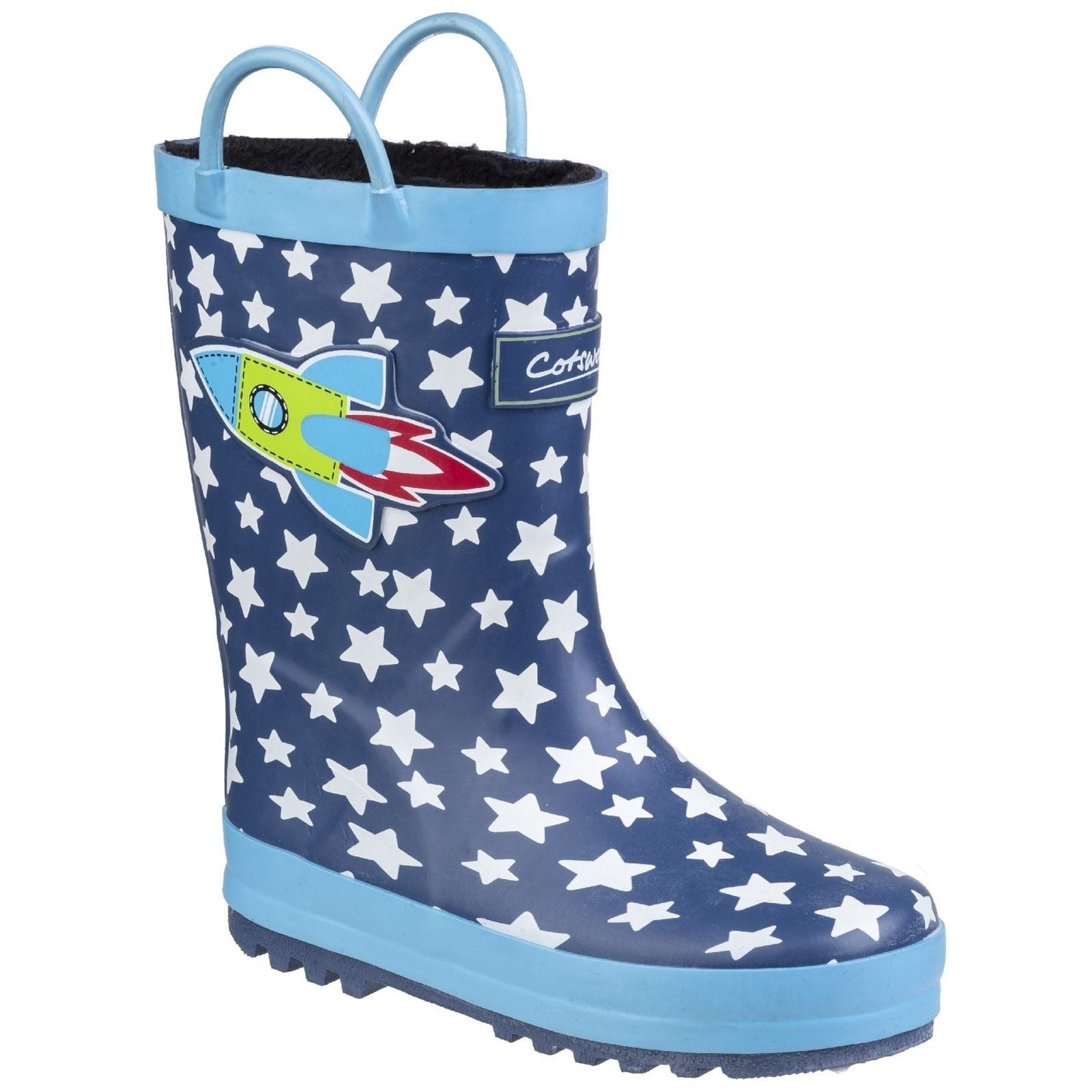 Cotswold Sprinkle Rubber Dark Blue & White Wellington Boots