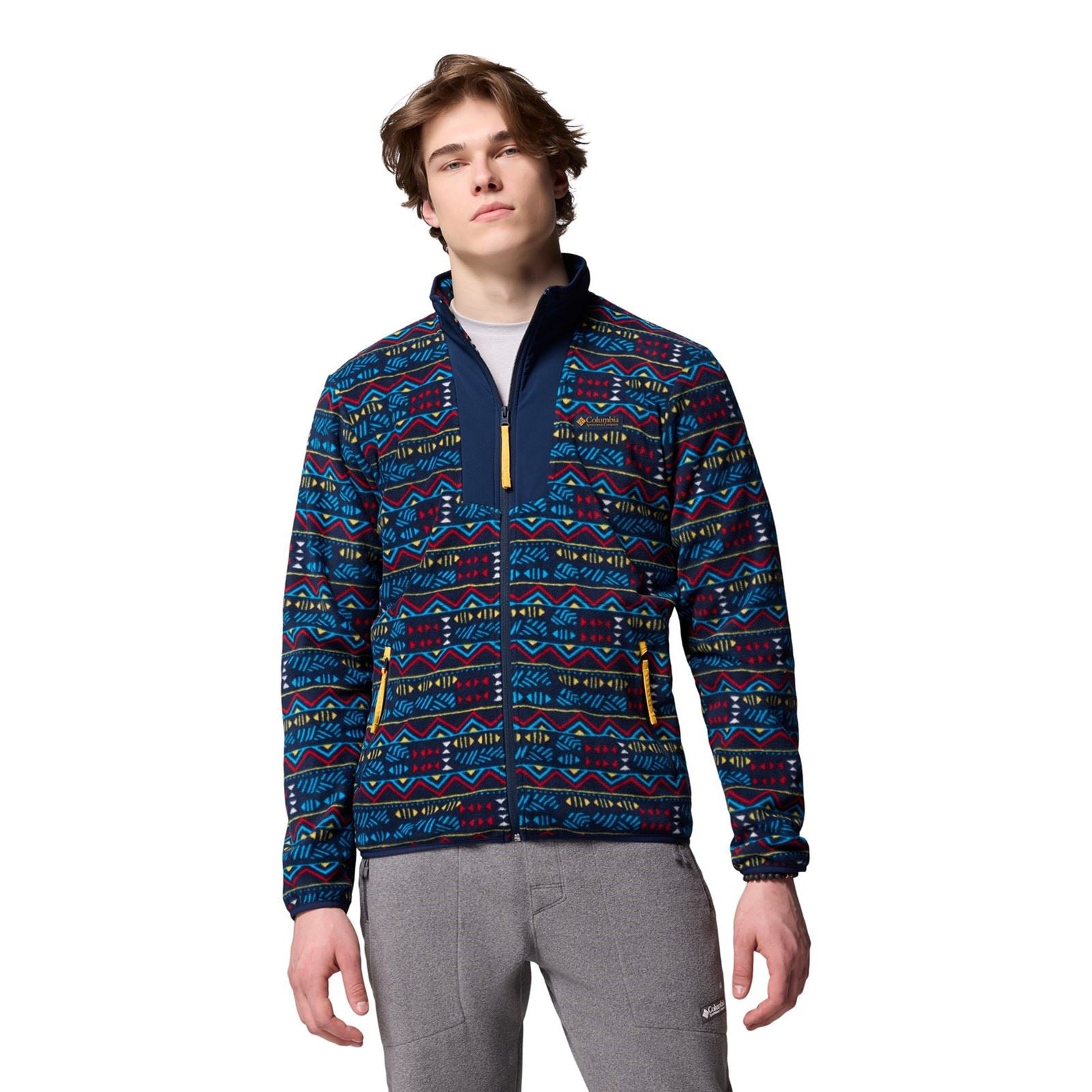 Columbia Sequoia Grove Printed Full Zip Men's Blue Fleece Jacket