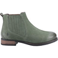 Hush Puppies Edith Leather Women's Green Flat Chelsea Boots