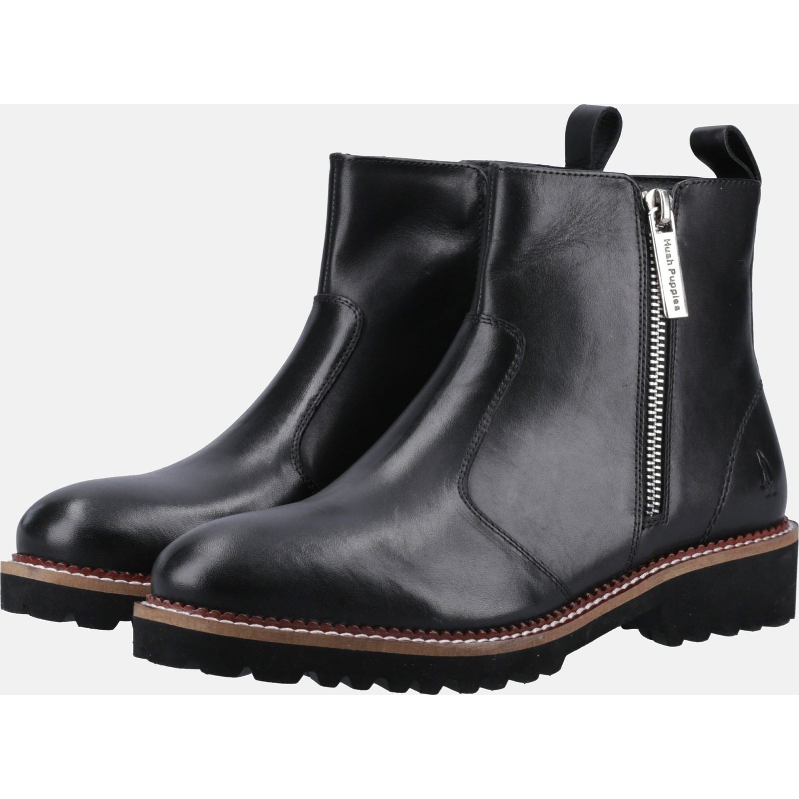 Hush Puppies Grace Zip Suede Women's Black Boots