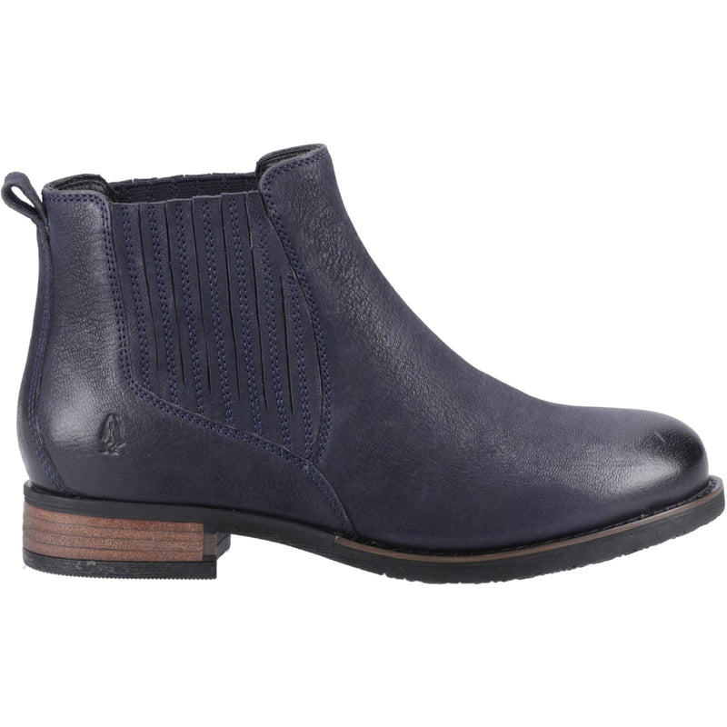 Hush Puppies Edith Leather Women's Navy Flat Chelsea Boots