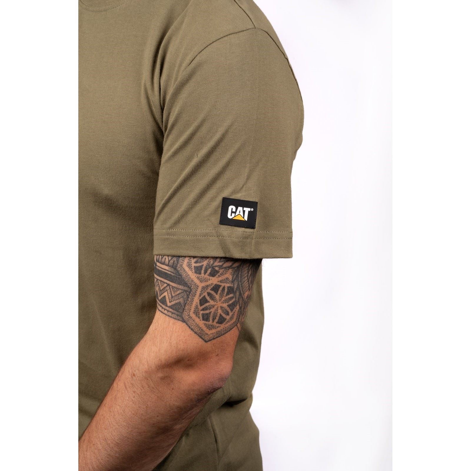 Caterpillar Essentials Short-sleeve Cotton Men's Green T-Shirt