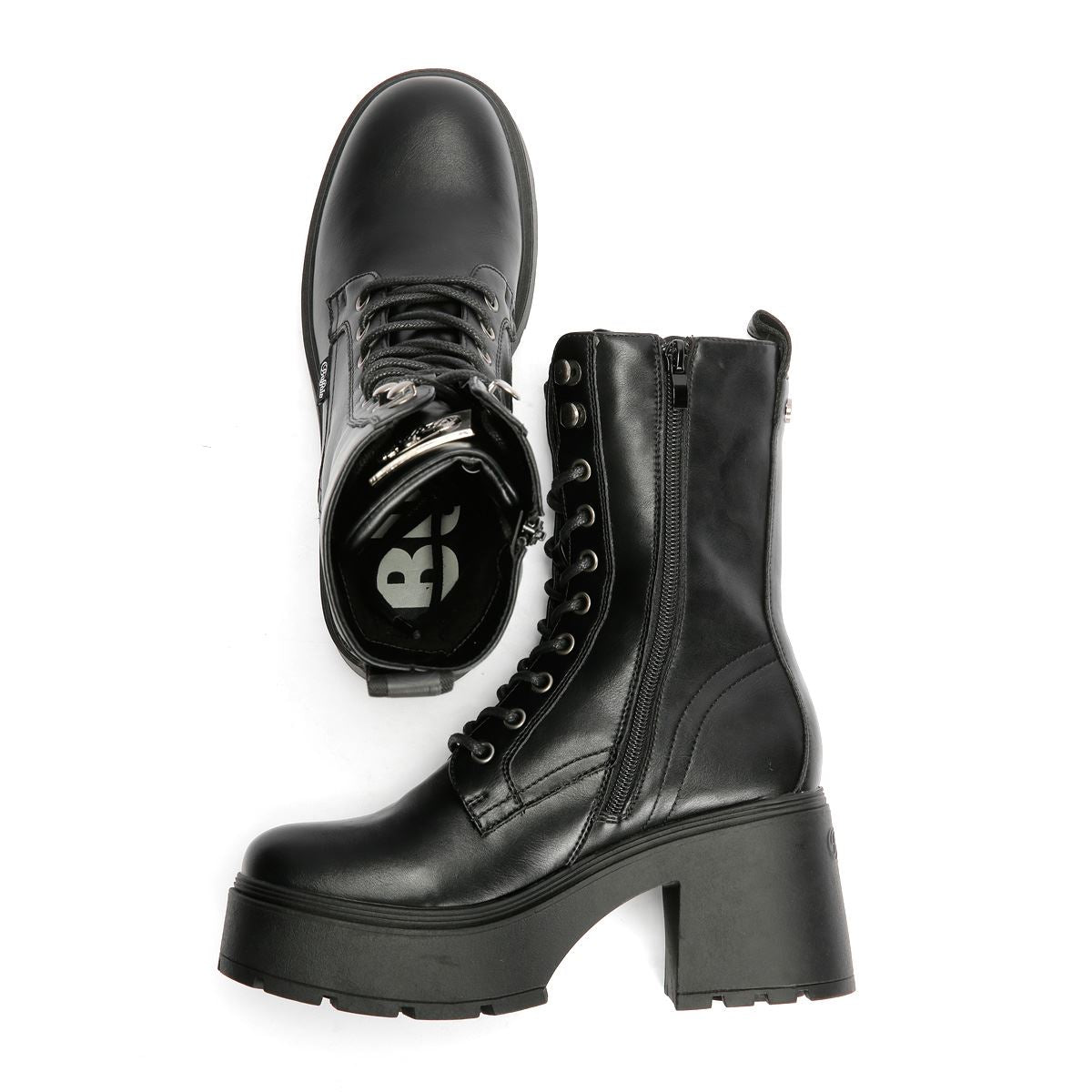 Buffalo Mila Lace Up Mid Women's Black Boots