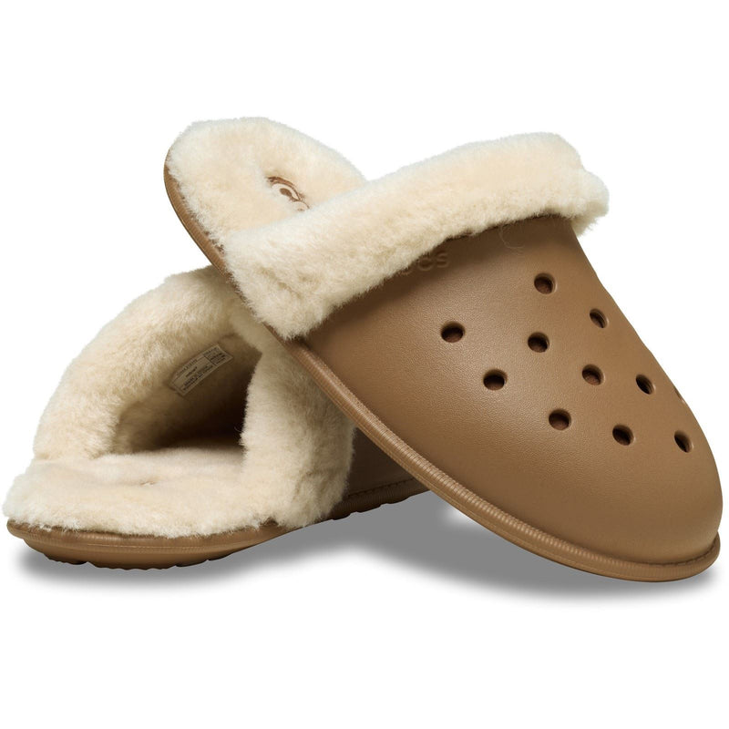 Crocs Classic Fuzz Scuff Thermoplastic Men's Sepia Slippers