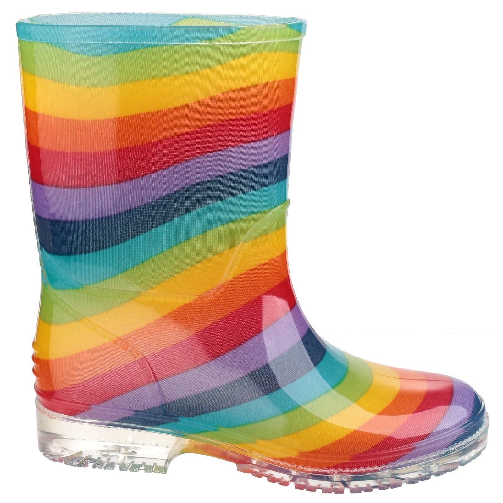 Cotswold PVC Jnr PVC Girls's Rainbow Wellington Boots