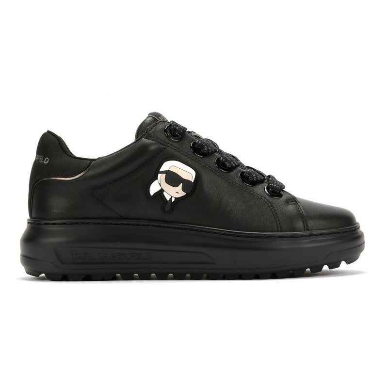 Karl Lagerfeld Kapri Lug Karl NFT Lo Lace Leather Women's Black Sneakers