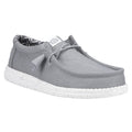 HEYDUDE Wally Canvas 100% Cotton Men's Light Grey Boat Shoes