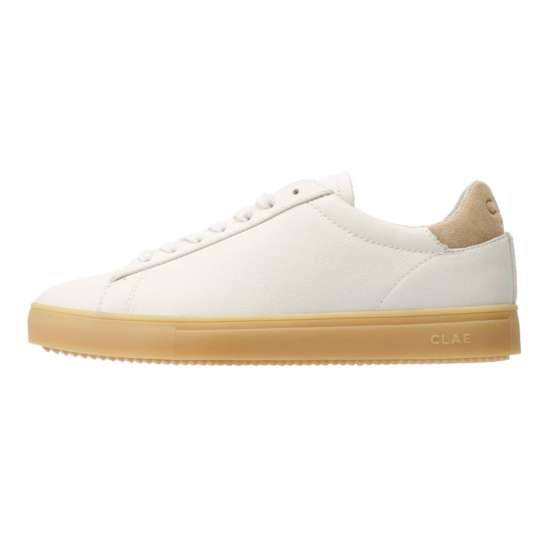 Clae Bradley Leather Men's White/Natural Gum Sneakers