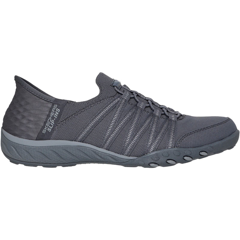 Skechers Breathe-Easy - Roll-With-Me Textile Women's Charcoal Sneakers