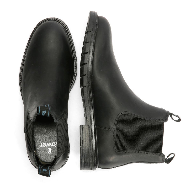 Tower London Harbour Leather Men's Black Chelsea Boots