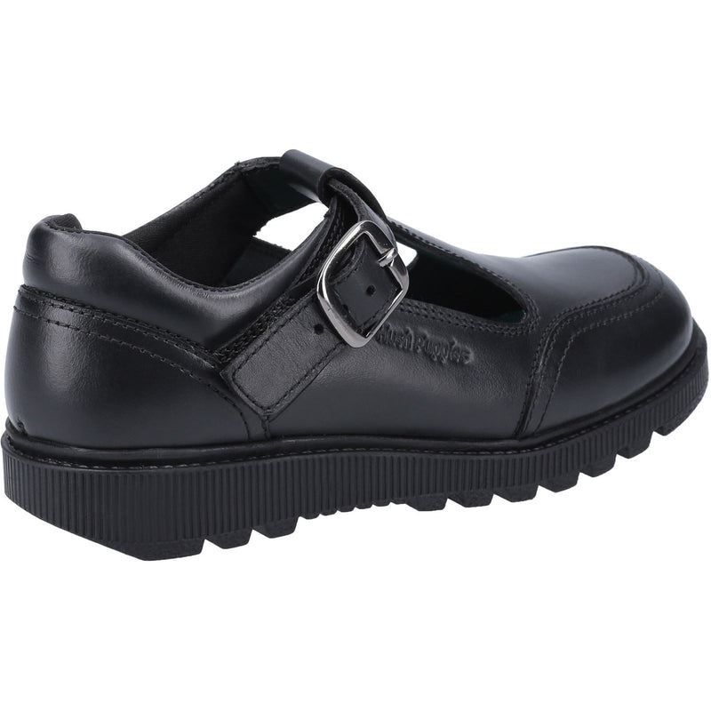 Hush Puppies Kerry Youth Girls Black Leather Shoes