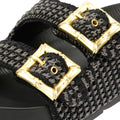 Desert Fleur Super Crochet Women's Black Sandals