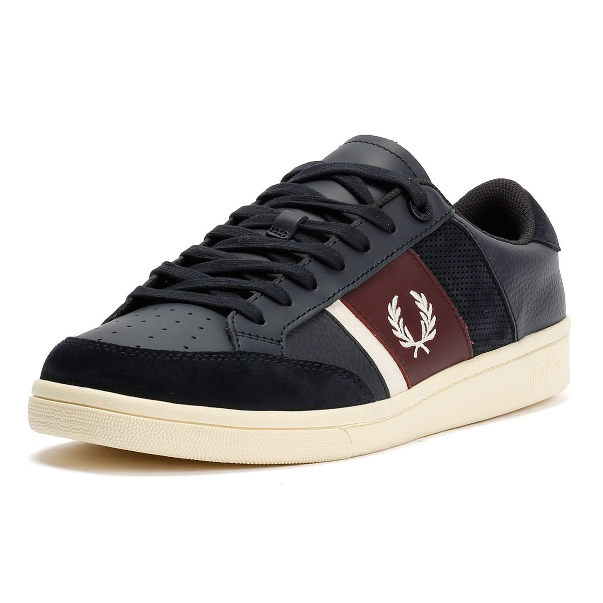 Fred Perry B725 Leather Suede Men's Navy/Ecru/Oxblood Sneakers