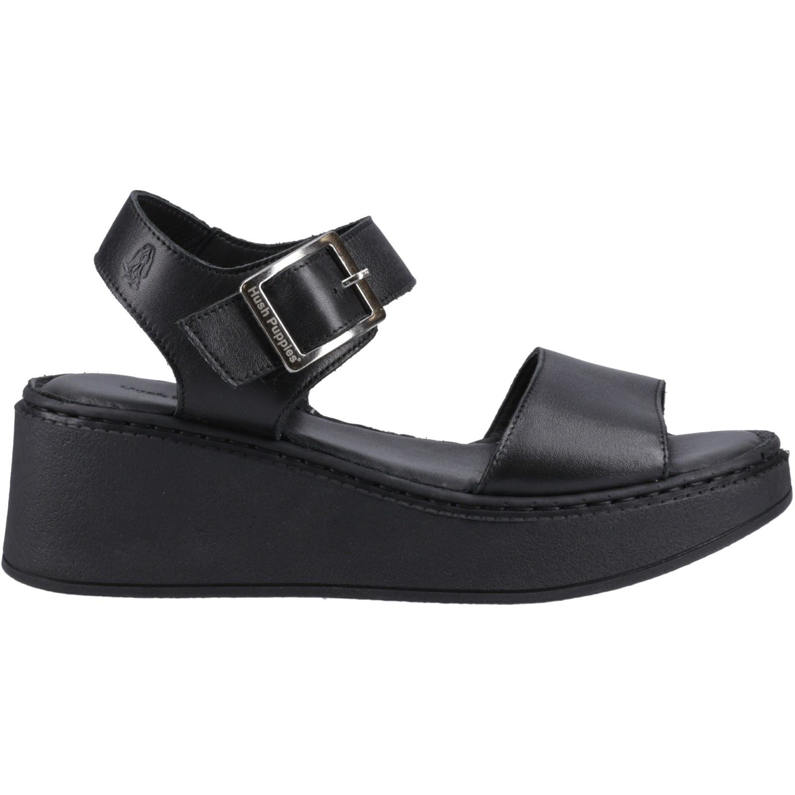 Hush Puppies Beatrix Wedge Leather Women's Black Wedges