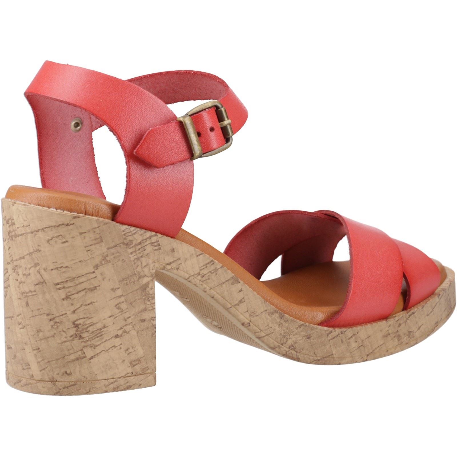 Hush Puppies Georgia Cork Leather Women's Coral Heels