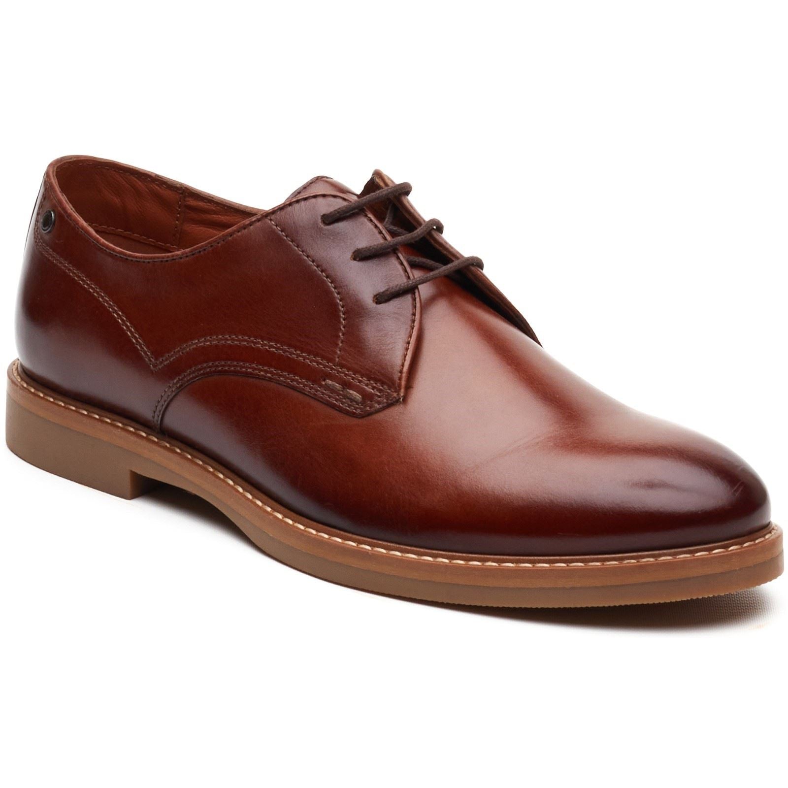 Base London Strand Lace Up Leather Men's Burnt Tan Lace-Up Shoes