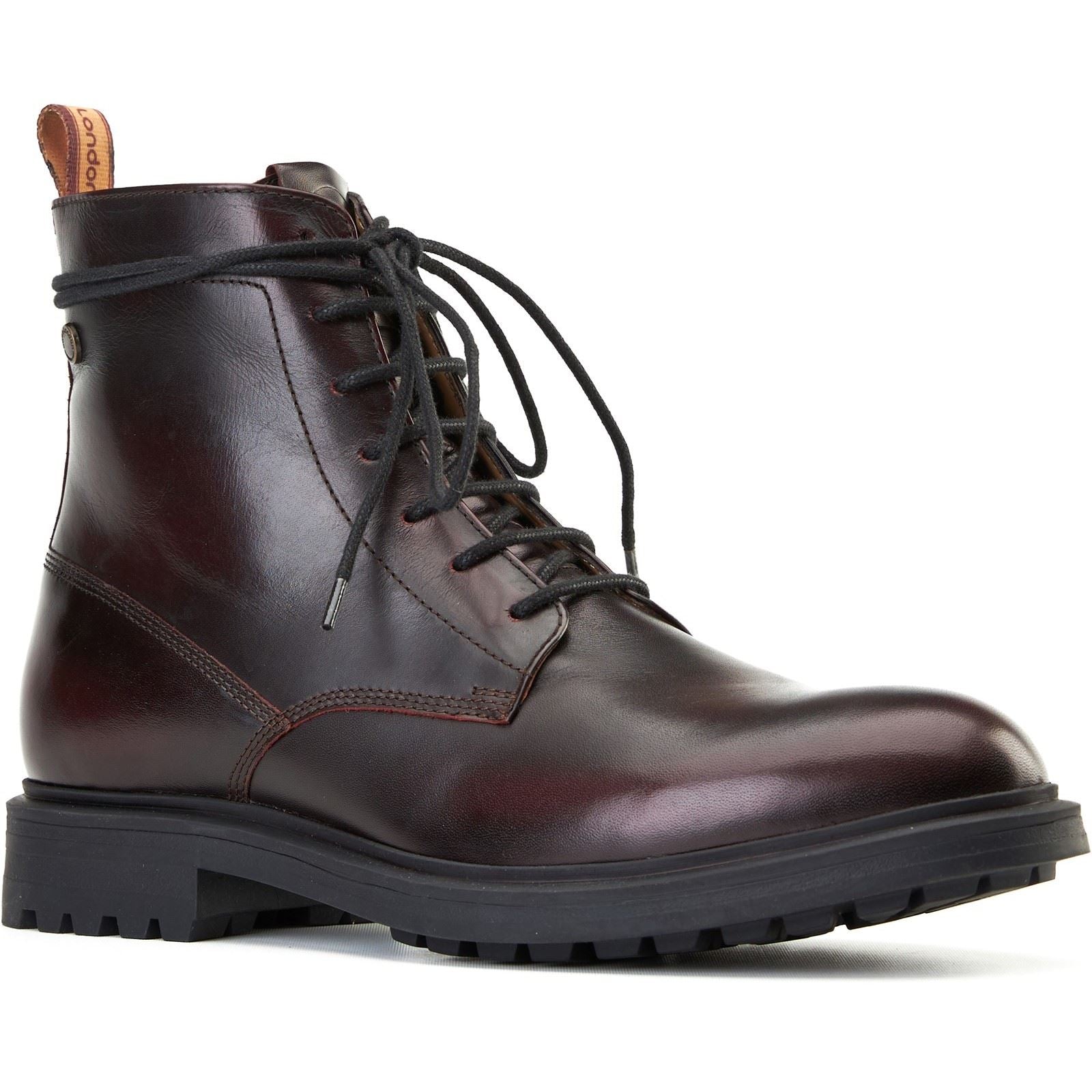 Base London Brunel Leather Men's Wine Ankle Boots