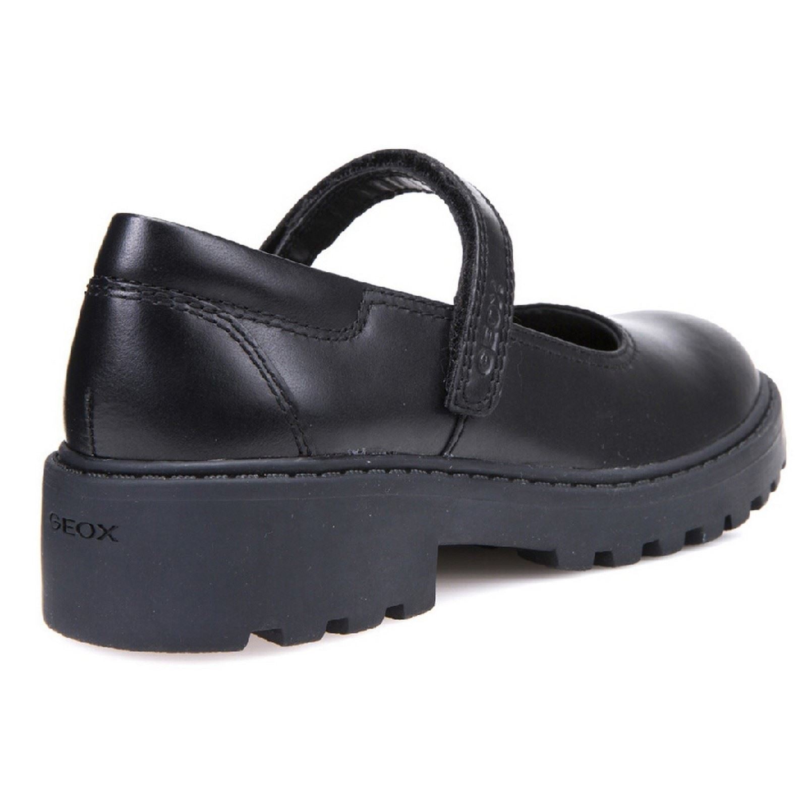 Geox J Casey G. P Leather Girl's Black Shoes