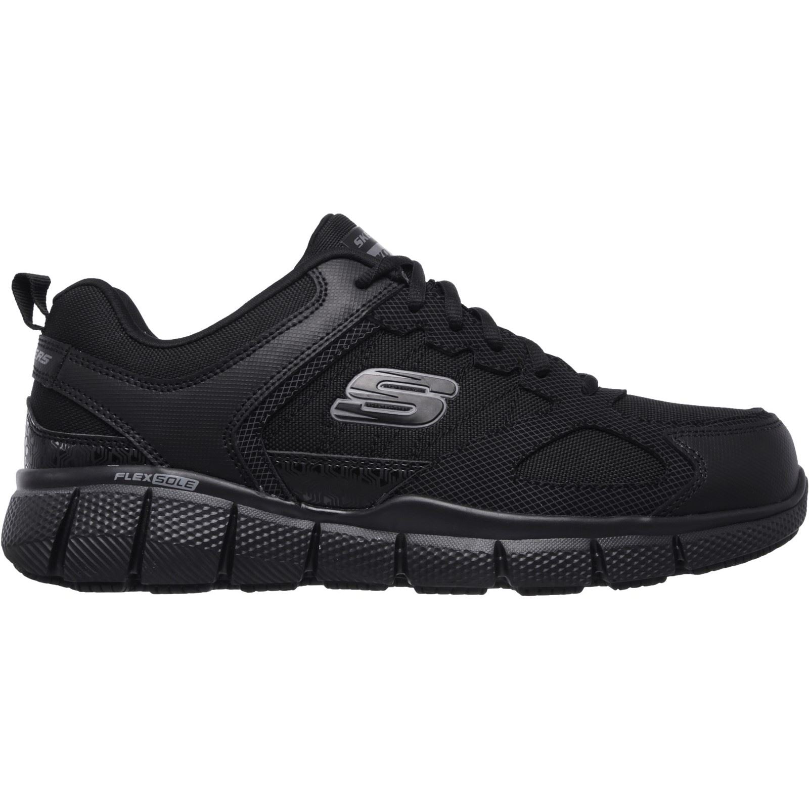 Skechers Workwear Telphin Sanphet Leather Men's Black Safety Sneakers