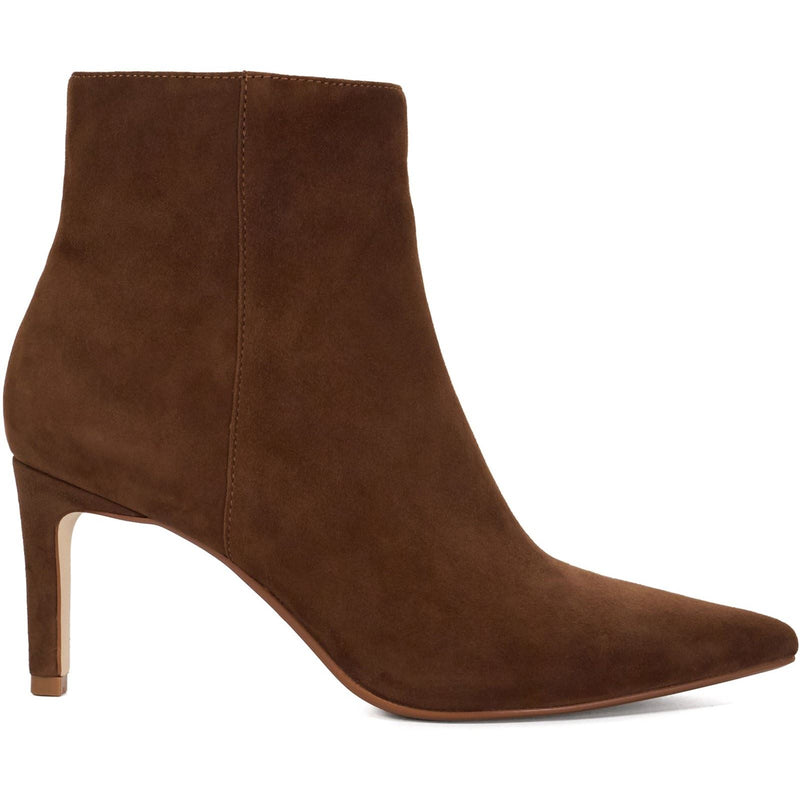 Dune Obsessively Suede Women's Dark Tan Heeled Ankle Boots