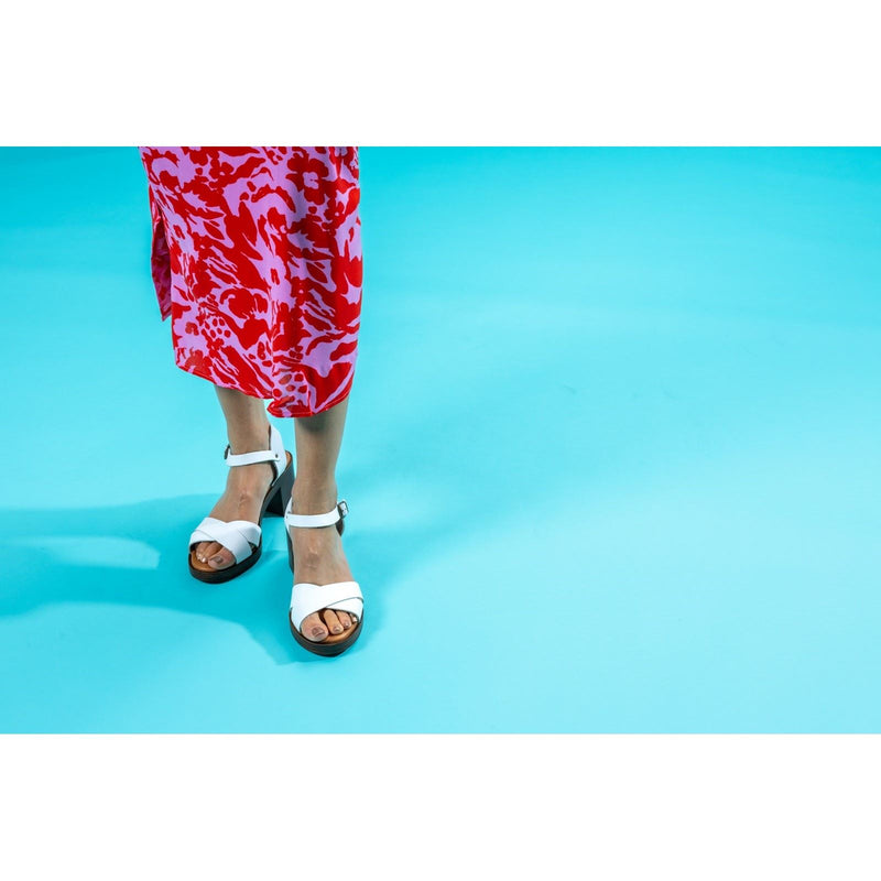 Hush Puppies Georgia Leather Women's White Sandals