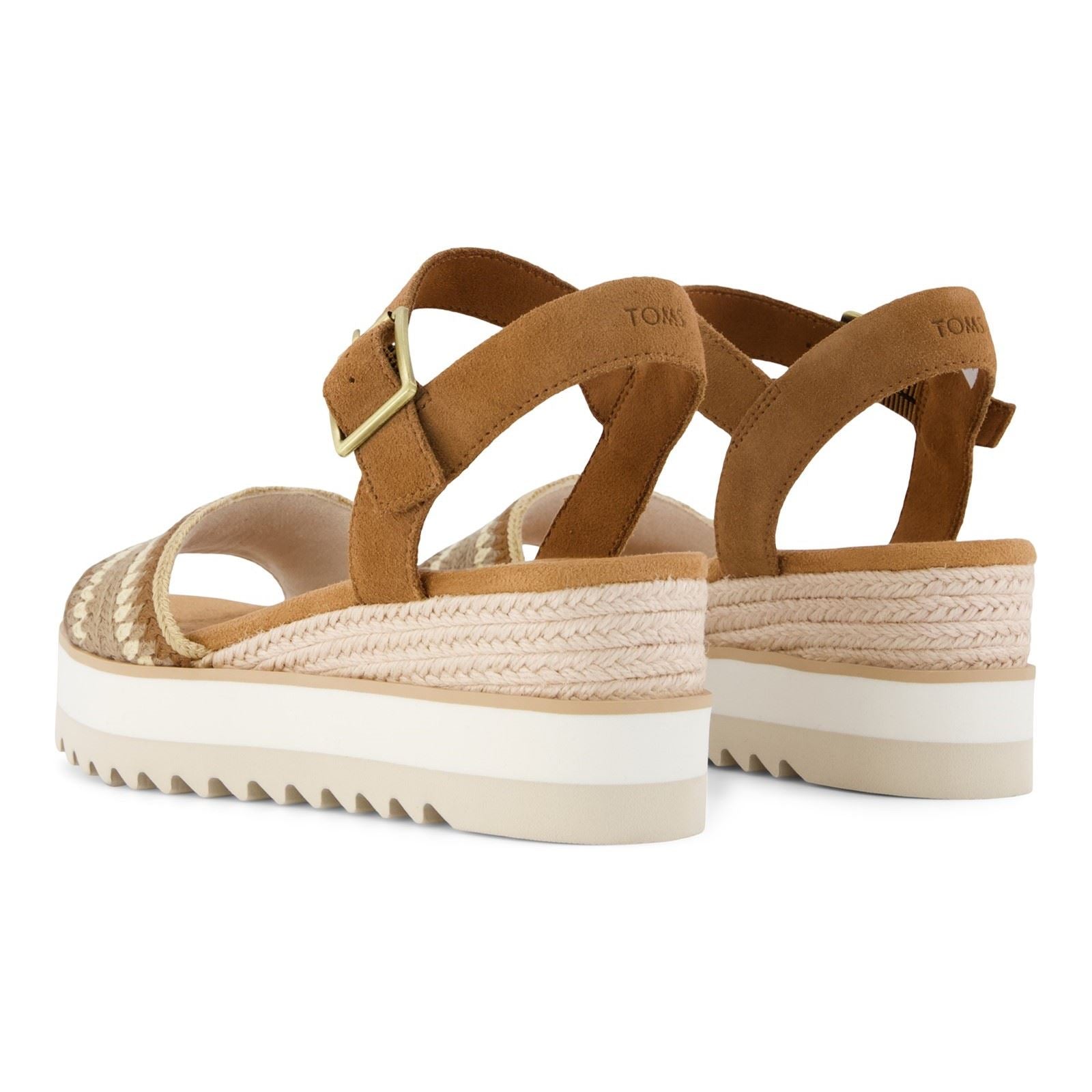 TOMS Diana Wedge Leather Women's Dark Beige Sandals