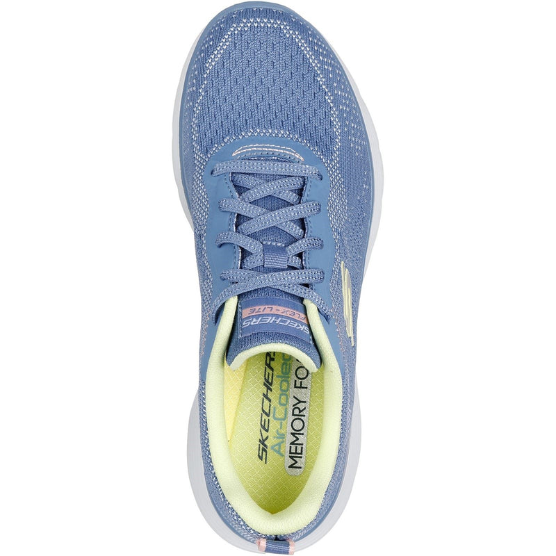 Skechers Flex Appeal 5.0 Cruising Thru Textile Women's Blue/Lime Sneakers