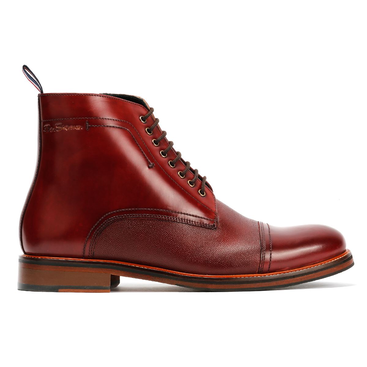 Ben Sherman Harrington Brush Off Leather Men's Burgundy Boots
