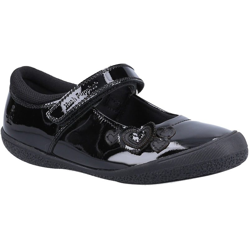 Hush Puppies Rosanna Junior/Youth Girls Black Patent Leather Shoes