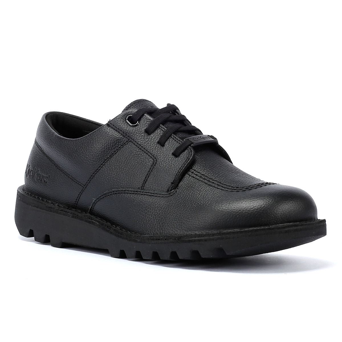 Kickers Kick Lo Tumble Leather Black Shoes