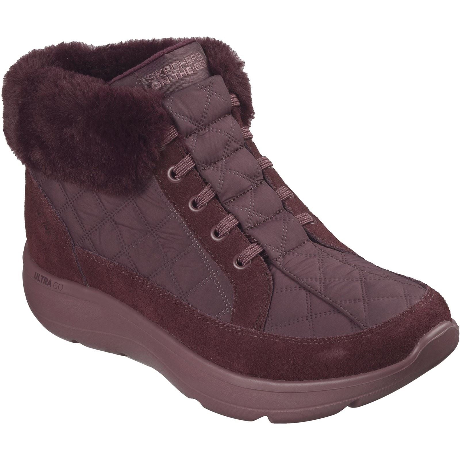 Skechers On-The-Go Encore Elisa Textile Women's Burgundy Winter Ankle Boots